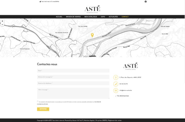 Site web Catalogue - Contact