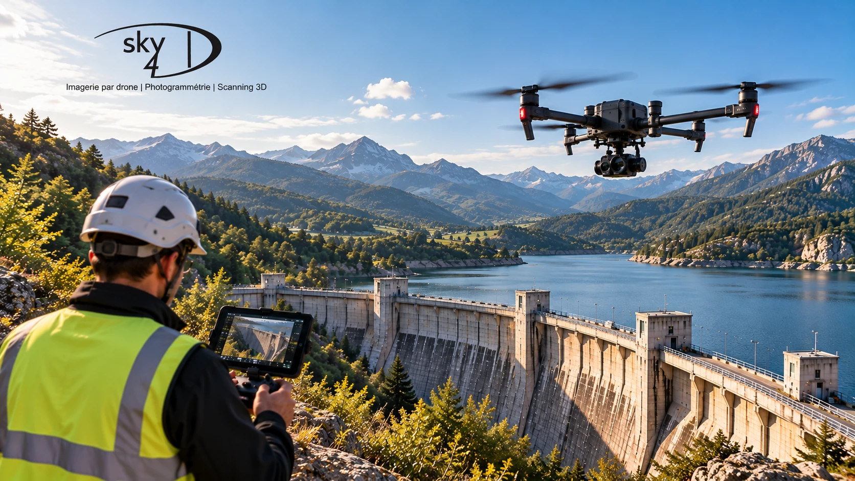 Site Sky4D, imagerie par drone et scanning 3D, réalisé par Atome 9